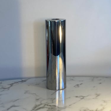 Bauhaus inspired cylindrical chrome vase 