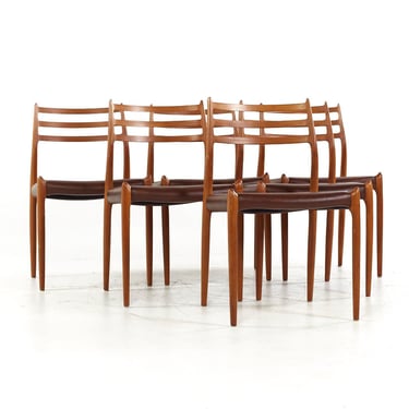 Niels Moller Model 78 Mid Century Teak Dining Chairs - Set of 6 - mcm 