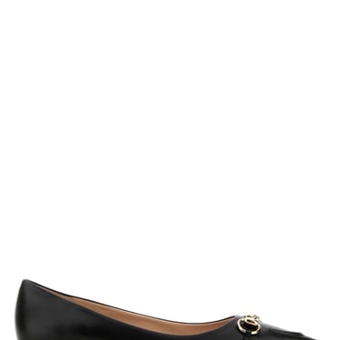 Gucci Women Black Leather Ballerinas