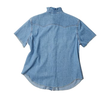 Aquarius Cocktail Willie Ruffle Neck Denim Top