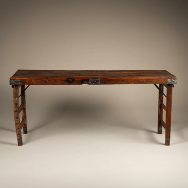 Vintage WWII 1944 US Military folding wood field table | Cali