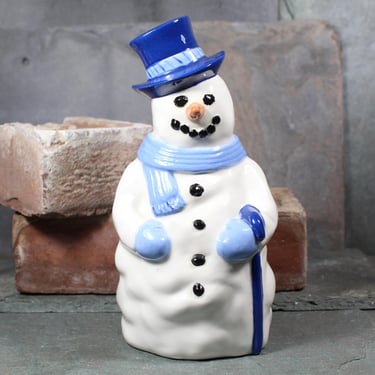 Vintage Ceramic Blue & White Snowman | Vintage Christmas Snowman | Blue Christmas | Bixley Shop 