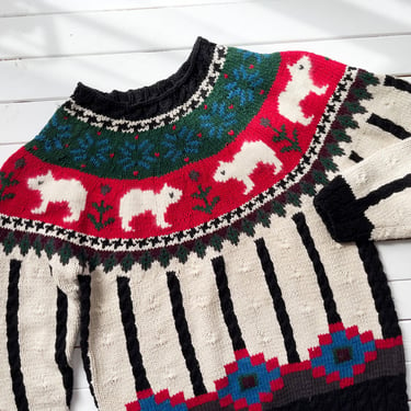 cottagecore sweater 80s 90s vintage Rosslee capybara Fair Isle wool sweater 