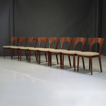 Set of Eight (8) Danish Teak 'Peter' Chairs Niels Koefoed 