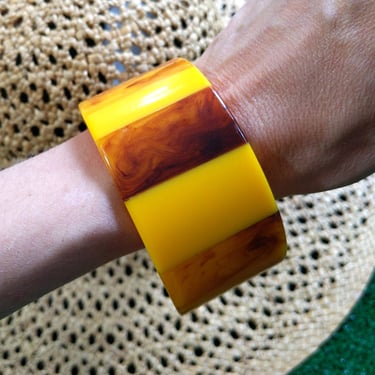 Funky Kate Spade Chunky Yellow & Amber Statement Bangle 