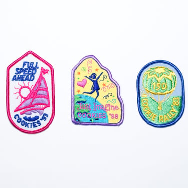 Vintage 80s/90s Girl Scout Cookies Patches 