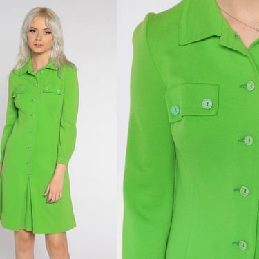 60s Mod Blue Embroidered Mini Dress - Extra | Flying Apple Vintage