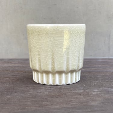 Porcelain Ceramic "Arrow" Cup  -  Glossy Crackle Celedon 