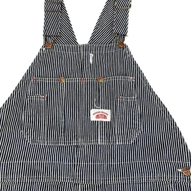Vintage Round House Hickory Striped Bib Overalls 40x32 Made in USA EUC