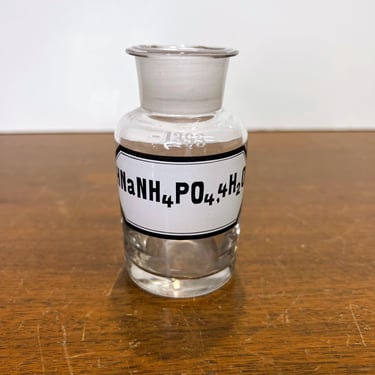 Vintage Chemistry Chemical Compound Glass Apothecary Jar 