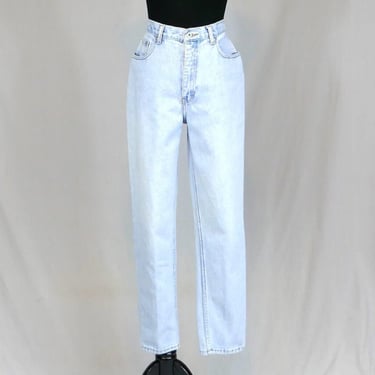 90s LA Blues Jeans - 29" waist - Slim Fit - Light Blue Wash Cotton Denim Pants - Tapered Leg - Vintage 1990s - 29.5" inseam 