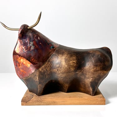 Vintage Pedrin Pedro Rodriguez Bull Sculpture Spanish 1990s 