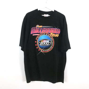 vintage MILLENIUM nascar RACING 2000 black OVERSIZE 2xl black racing t-shirt -- men's size X.X.L. 