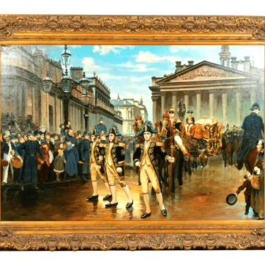 Antique Painting, Oil, Massive, Gilt Framed, "Royal Procession", 1900's!