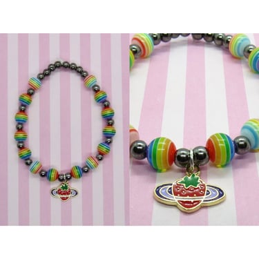 Rainbow Strawberry Bracelet Kawaii Charm Jewelry 