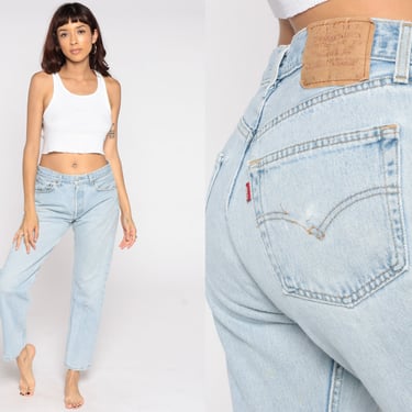 Levis 501 Jeans -- Straight Leg Button Fly 80s Mom Jeans Denim Pants Mid Rise Waist Levi 90s Boyfriend Vintage Medium 31 