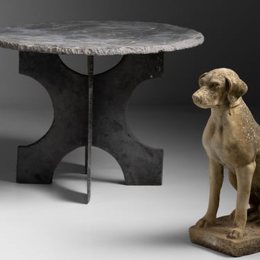 Primitive Slate Table / Concrete Dog
