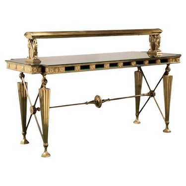 Glamorous American Bronze and Glass Banking Table