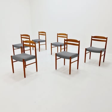 Swedish teak dining chairs by Carl Ekström for Albin Johansson 1960s, set of 6 