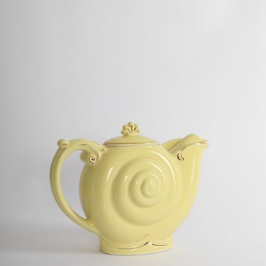Vintage HALL snail navtilus yellow ceramic teapot 