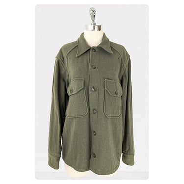 vintage military shirt jacket (Size: L)