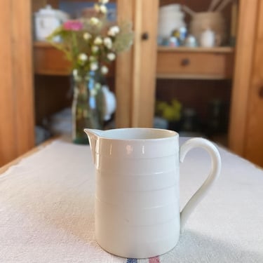 Beautiful vintage Belgium banded ironstone pitcher, creamer- BC1 