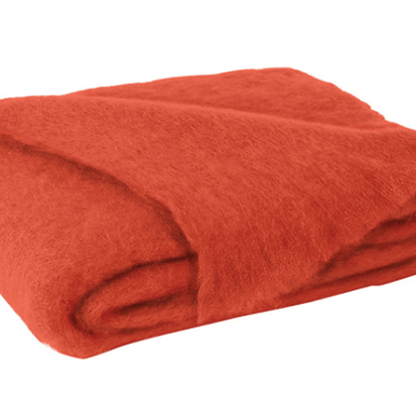 Lands Downunder | Mohair Throw Hibiscus Orange