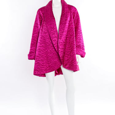 Quilted Satin Swing Coat