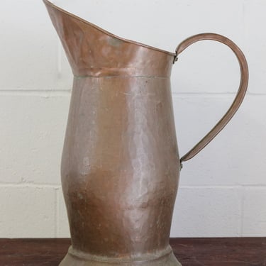 antique french oversized hand hammered copper vessel