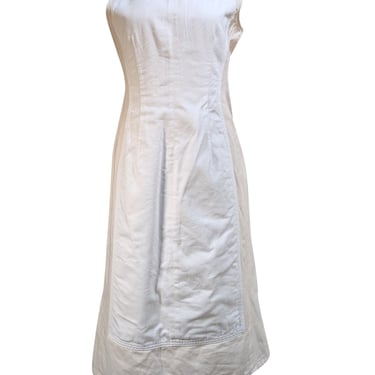 SportMax - White &amp; Beige &quot;Yang&quot; Midi Dress Sz 10