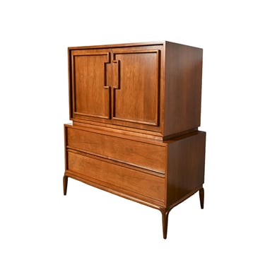 Walnut Tall Dresser Gentlemans Chest Mid Century 