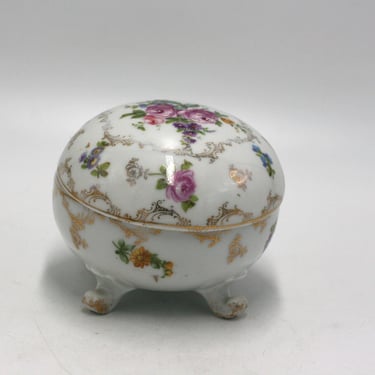 vintage Meissen Footed Trinket Box 