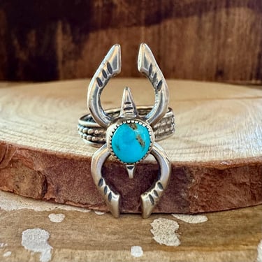 TURQUOISE GODDESS Sterling Silver Ring | Statement Jewelry | Native American, Navajo Southwestern | Multiple Sizes 