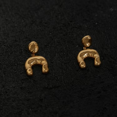 Agmes Wishbone Earrings, Gold Vermeil