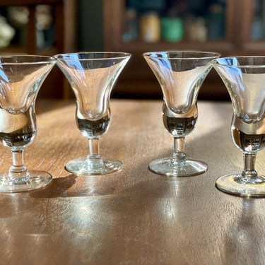 Set of 4 Vintage Holmegaard Tulip-Shaped Cordials Aperitif | Vintage Danish Modern, Cocktail Glasses, Shot Glass Aperitifs, Midcentury MCM 