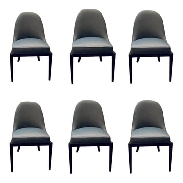 Caracole Modern Blue Natural Choice Dining Chairs Set of 6