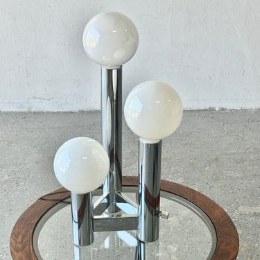 Mid Century Modern Chrome Space age Tower / skyscraper Table Lamp by J.T. Kalmar 
