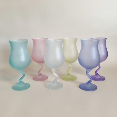 PASTEL HURRICANE GLASSES - S/6 