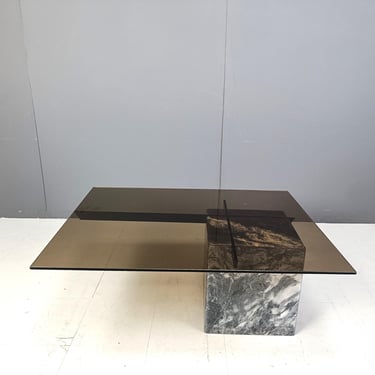 Marble coffee table by Artedi, 1980s - vintage stone coffee table - vintage marble coffee table - vintage italian coffee table 