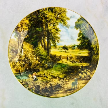 Vintage Wall Plate, John Constable The Cornfield, Crown China Staffordshire, England, collectible, for cabinet home decor, wall decor, gift 