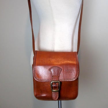 I Medici Fold Over Flap Purse with Buckle British Tan Genuine Leather Crossbody Vintage Shoulder Bag Small Festival Saddle Bag Made in Italy 