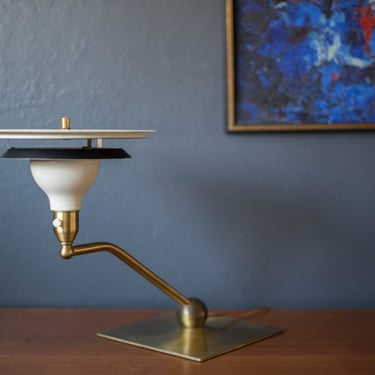 Mid Century Modern Brass Sight Light Desk Lamp by M.G. Wheeler 