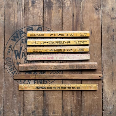 Vintage Lot of Wood Advertising Rulers 