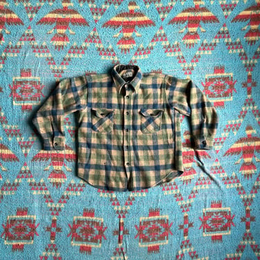 Vintage 60s Gander Mountain Wool Plaid Flannel Shirt 