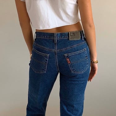 90s Ralph Lauren jeans / vintage Ralph Lauren ankle zip cropped Capri mid rise jeans | size 4 