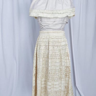 RARE As-Is 1940s/1950s Vintage Grass Skirt and Top Set // Beige Island Dress 