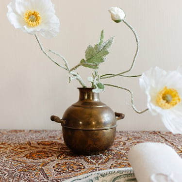 vintage Egyptian brass bean pot