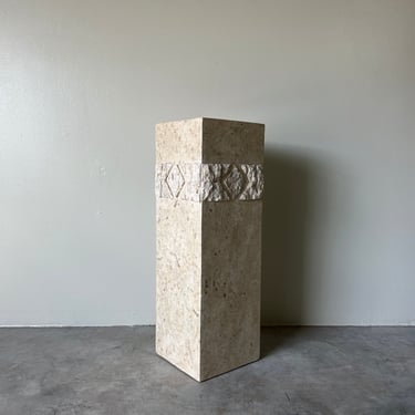 Postmodern Tessellated Mactan Stone Square Pedestal 