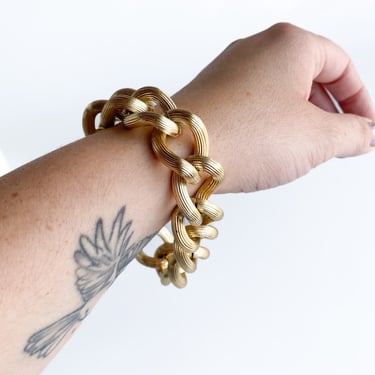 Vintage Gold Chunky Curb Chain Bracelet