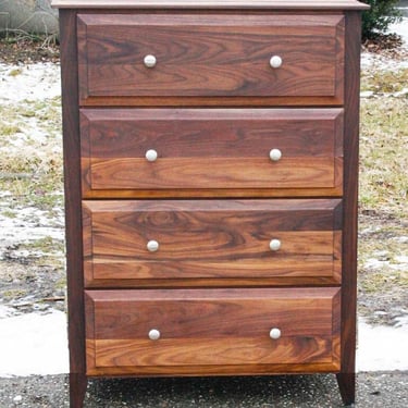 X4410P *Hardwood Chest of 4 Drawers with Paneled sides, Overlay Drawers,  30" wide x 20" deep x 30" tall - natural color 